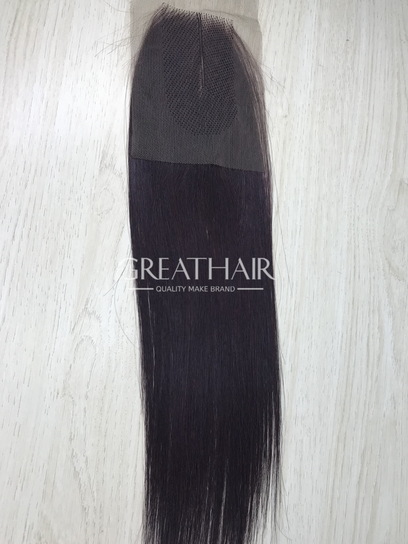 Natural color closure 2by4 bone straight hair extensions By GreatHair