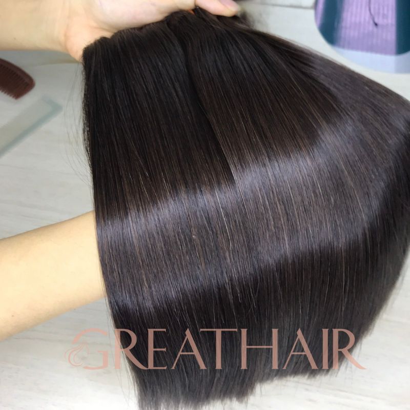 G7 - dark brown color weft bone straight hair extension