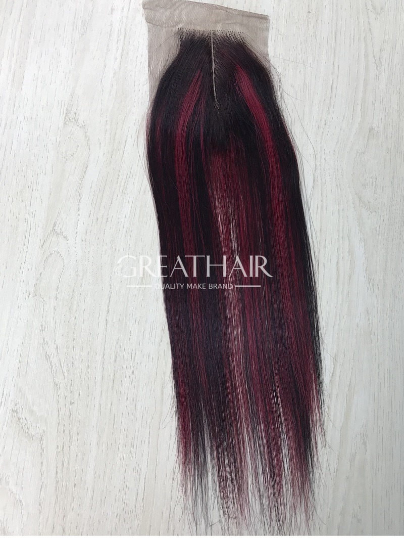 black red closure 2x4 hair extensions