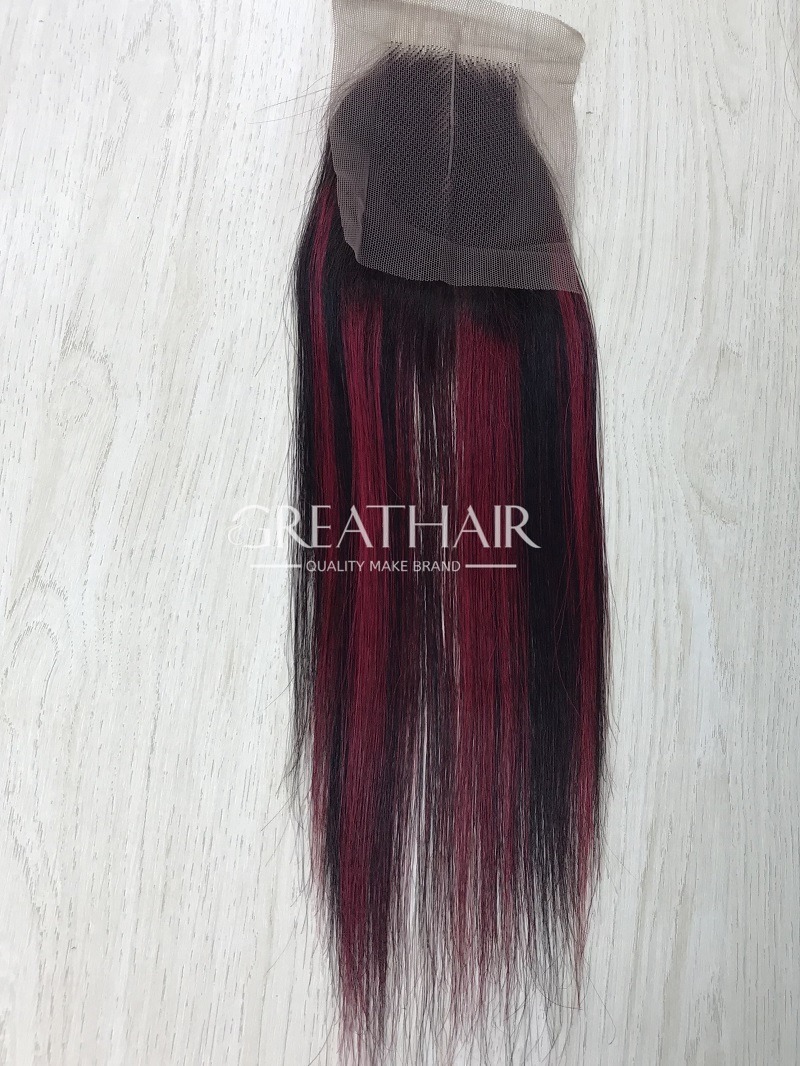 black red closure 2x4 hair