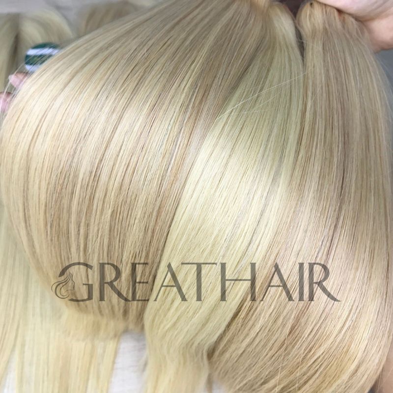 G13 - blonde color weft bone straight hair extension