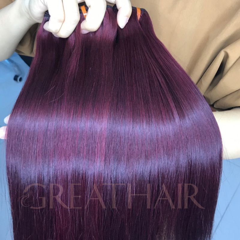 G15 - reddish brown color weft bone straight hair extension