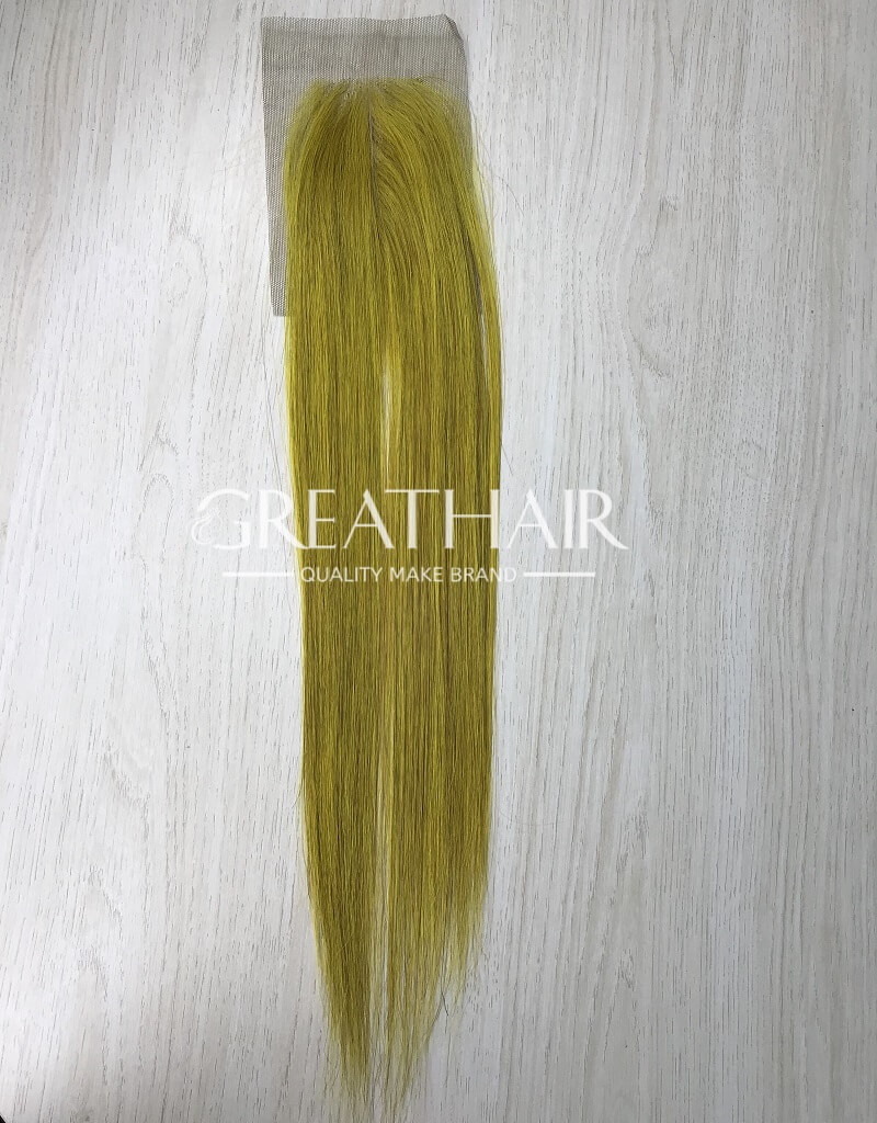 yellow color closure 2x4 bone straight