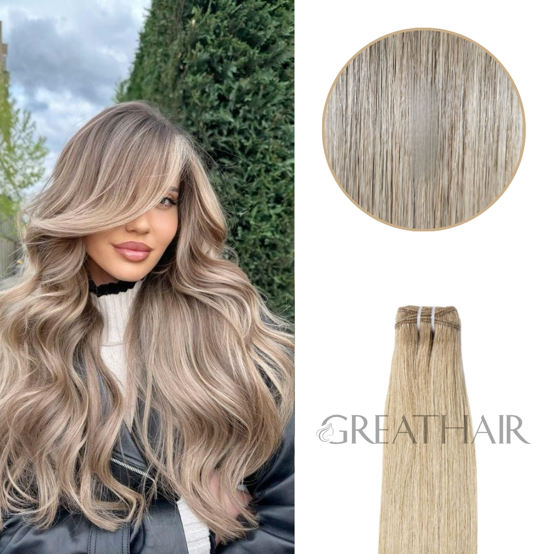 613 ash color straight weft hair extensions