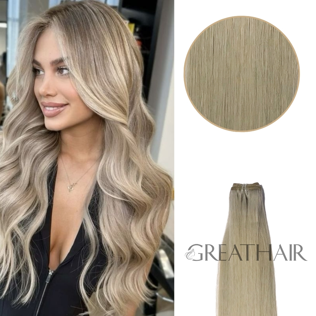 613 ash color straight weft hair extensions