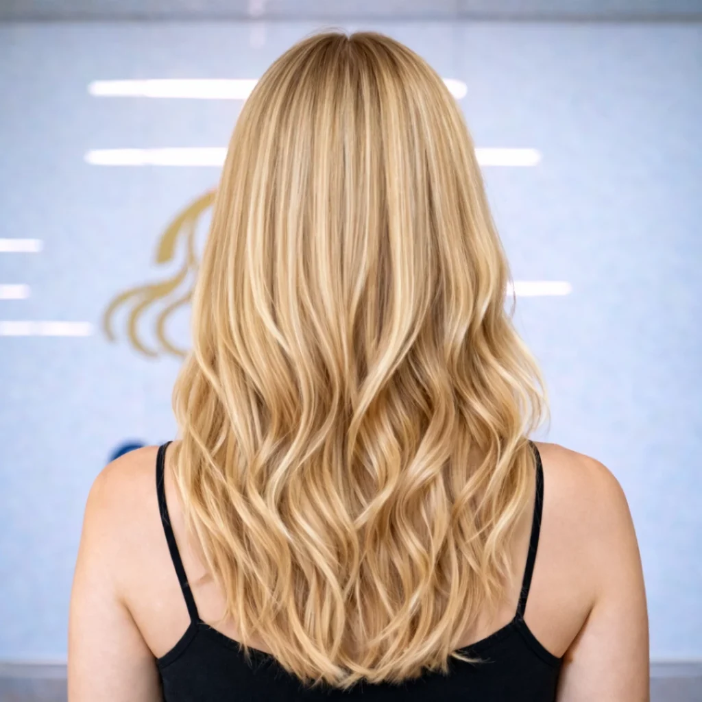 Blonde color straight Tape-in Hair Extensions