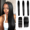 Affordable 4x4 Closure with 3 Bundles Human Straight Hair