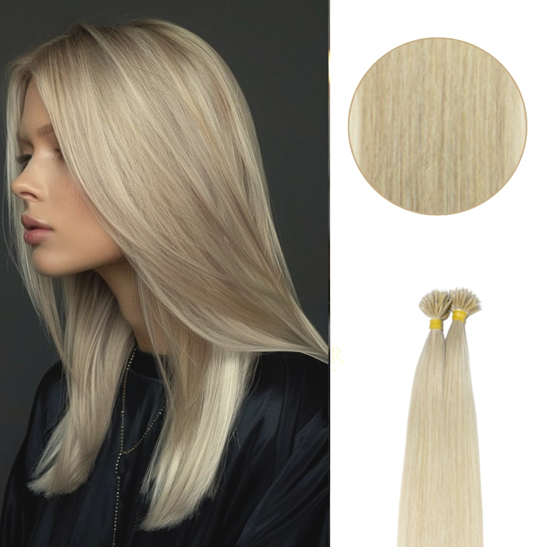 613 ash color straight nano tip hair extensions