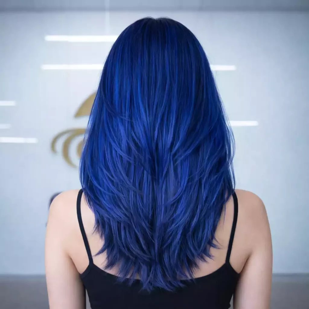 Blue Cobalt Color Straight Weft Hair Extensions