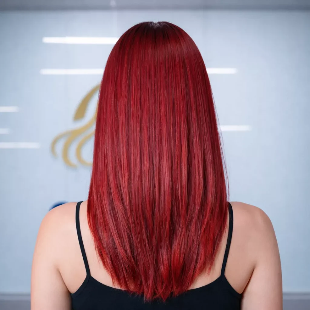 Burgundy color straight WEFT hair extensions