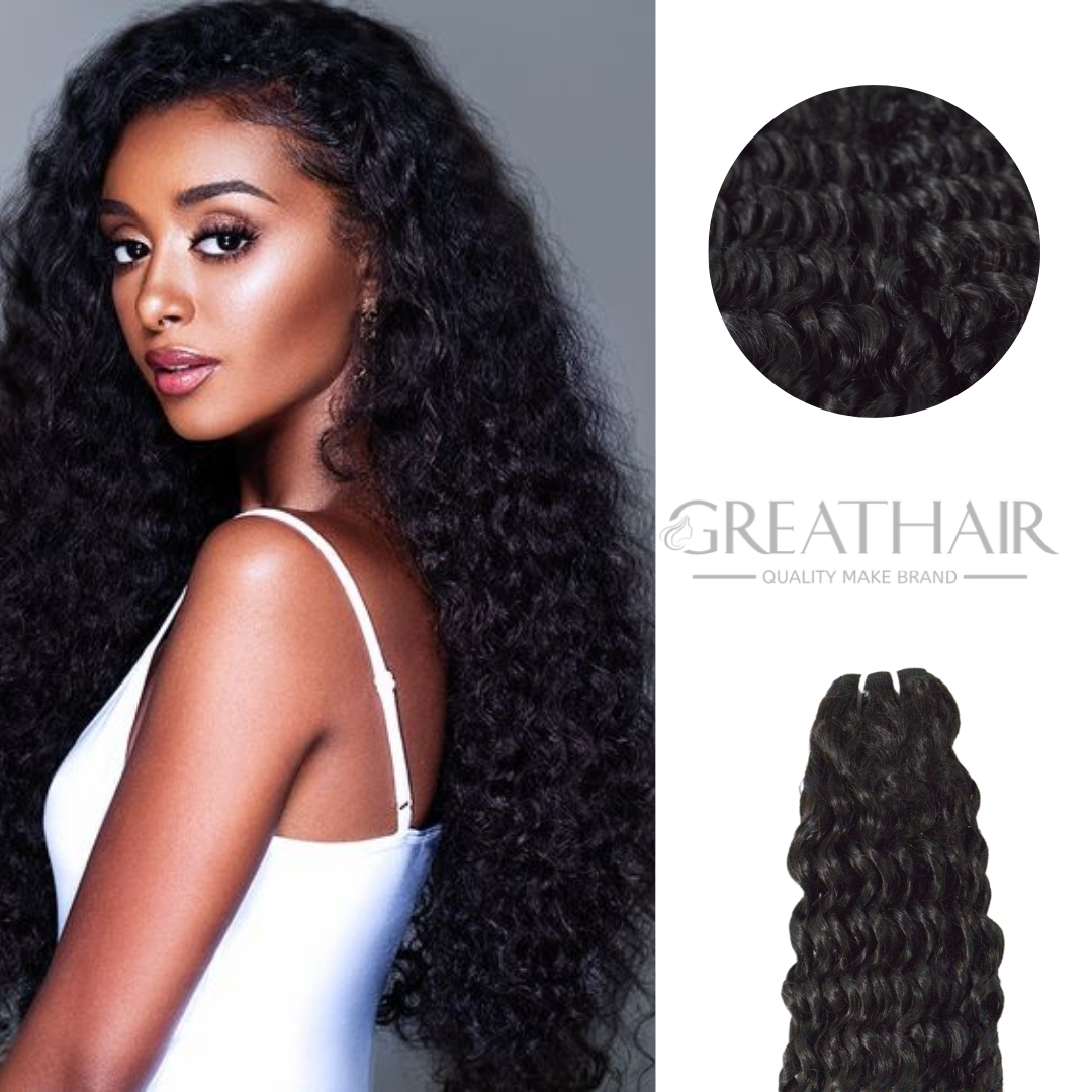 1b natural color curly weft hair extensions