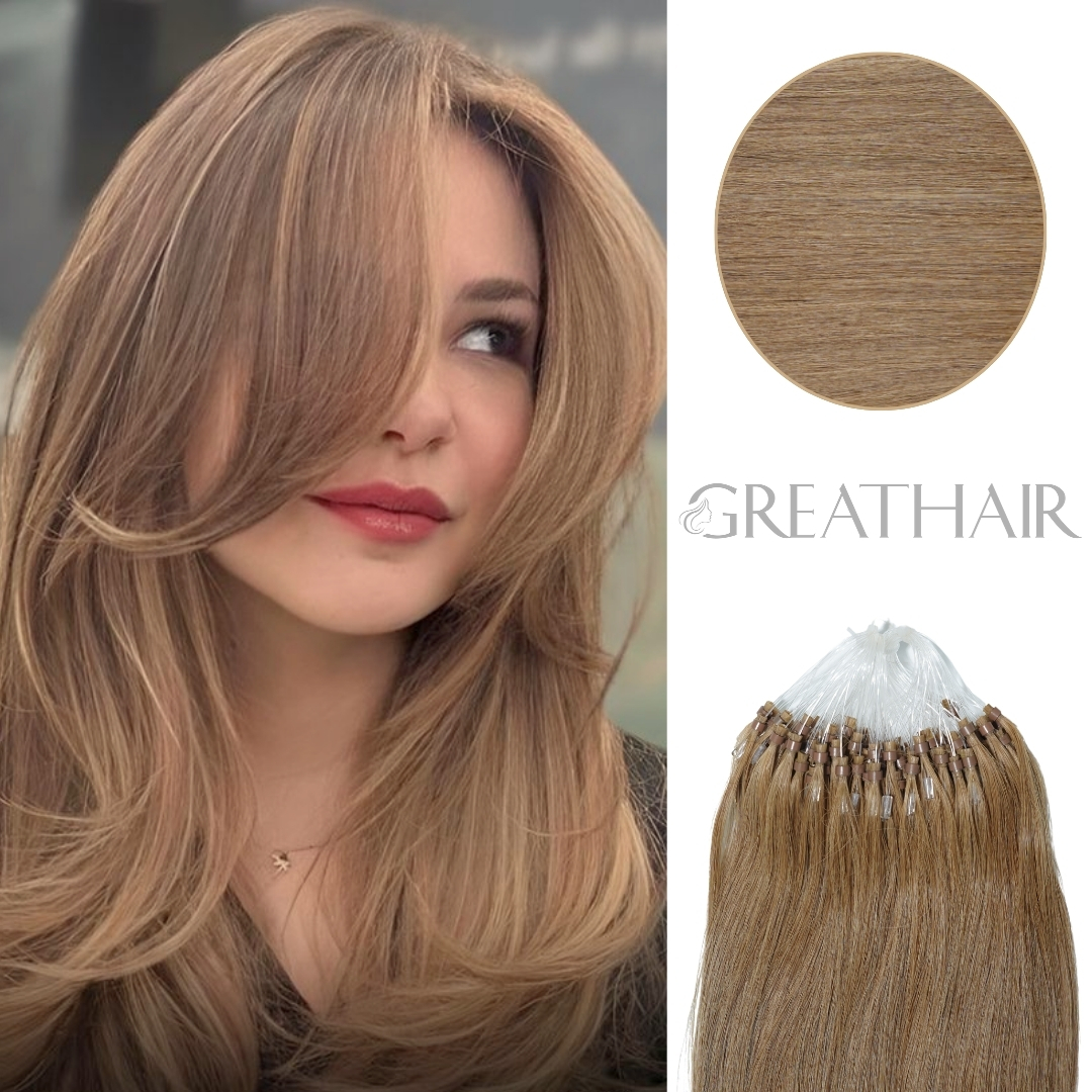 Brown color micro ring hair extension