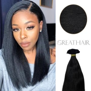 1B Natural Color yaky curly U Tip hair extensions