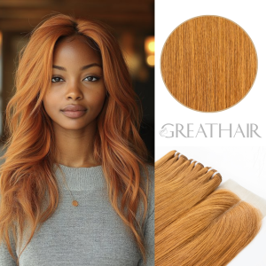 Brown light 3 Bundles with Closure straight