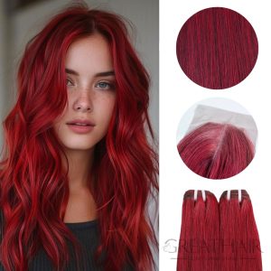 Red 2 Bundles with Closure straight