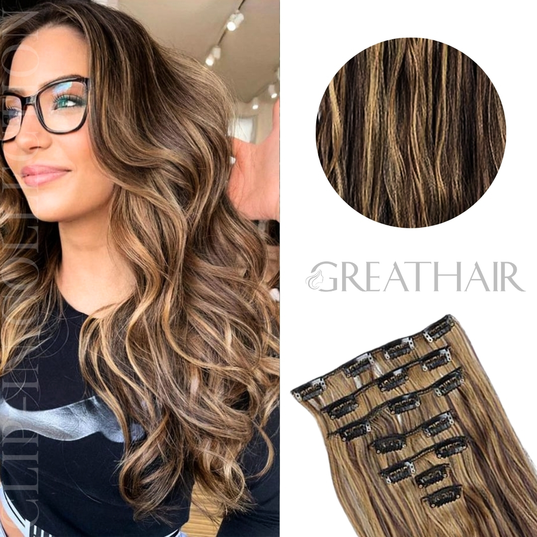 Balayage dark light brown color curly