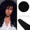 1B Natural color pixie curly weft Hair extensions