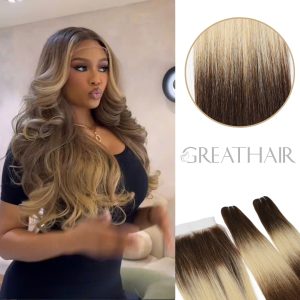 ombre brown blonde brown light brown 2 Bundles with Closure 13x6
