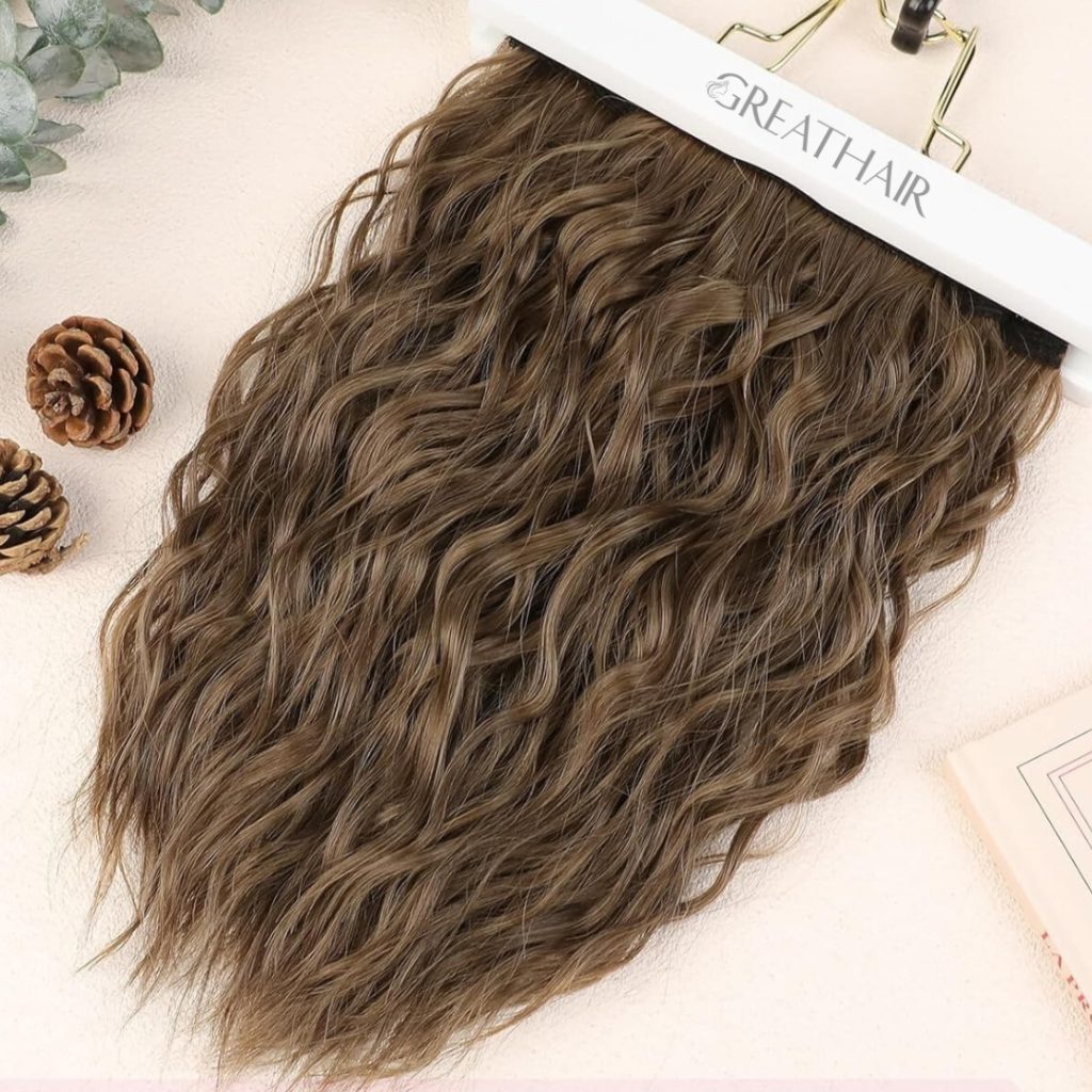 Chestnut Brown wavy clip-in hair extensions 1 Chestnut Brown wavy clip-in hair extensions