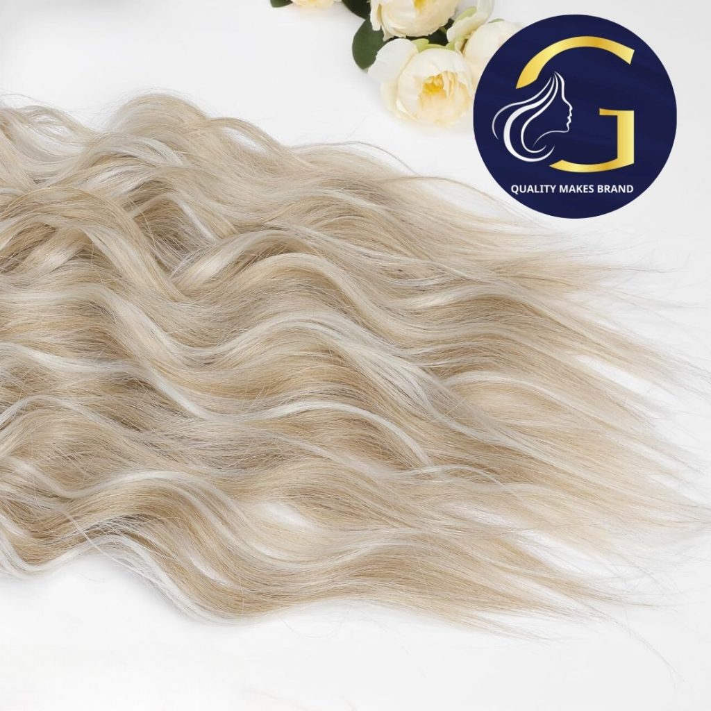 Ash Blonde with Highlights clip-in hair extensions 1 Ash Blonde with Highlights clip-in hair extensions