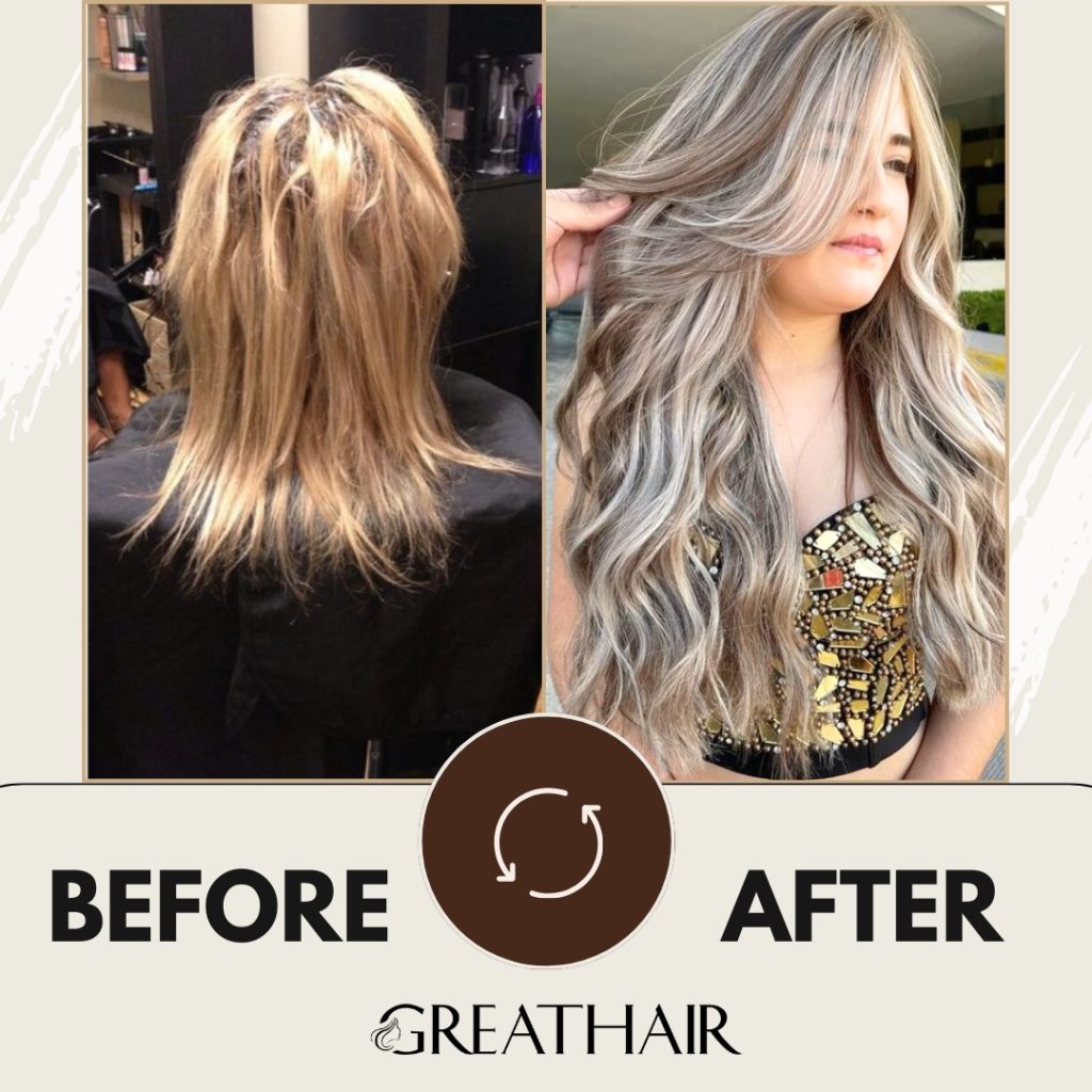 . Clip InAsh Brown With Highlights Inches