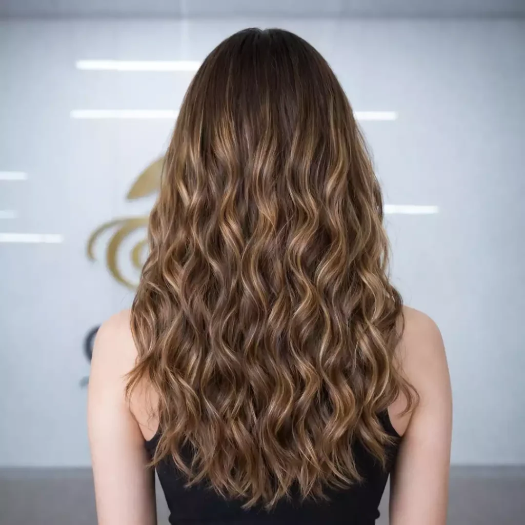 Chocolate Brown with Blonde Wavy Clip-In Hair Extensions