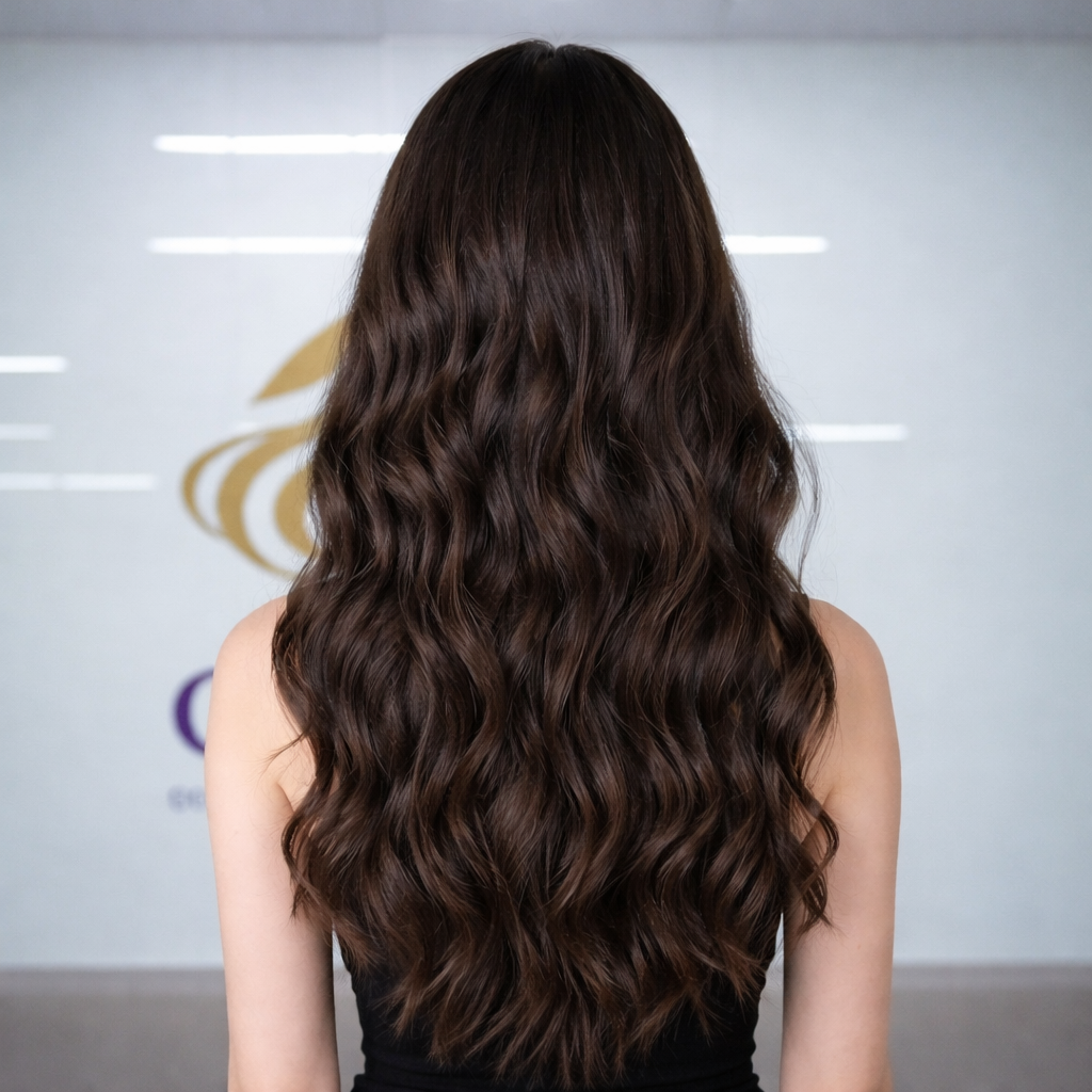 chocolate brown Wavy Clip-In Hair Extensions