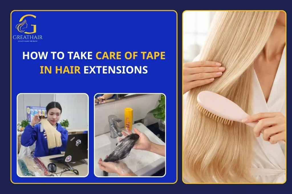 How To Take Care Of Tape In Hair Extensions 4 How To Take Care Of Tape In Hair Extensions