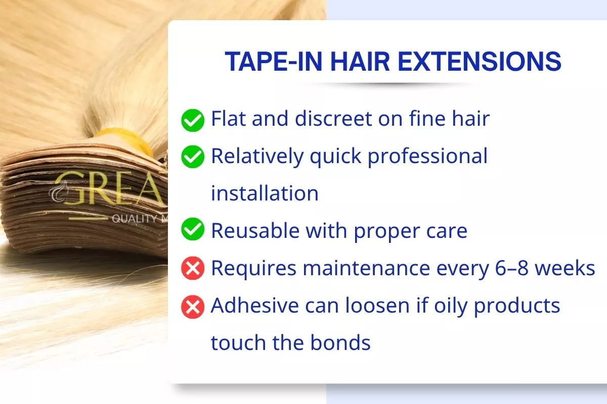 The Best Types Of Hair Extensions For Caucasian 2 Tape-In Hair Extensions