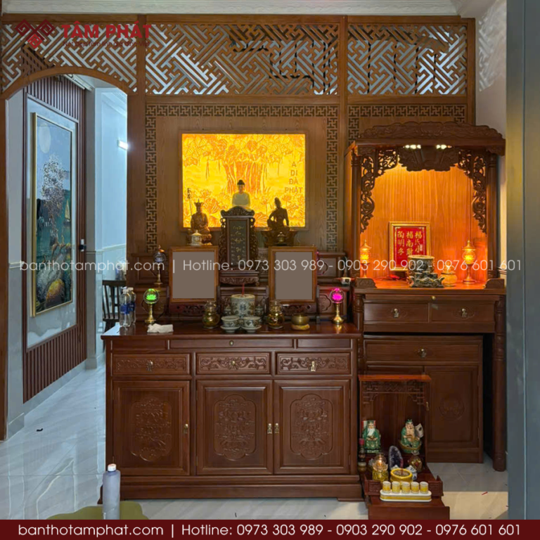 Đa Dạng Mẫu Bàn Thờ Phật Đẹp Bằng Gỗ Chất Lượng Đồng Bộ 5 Đa Dạng Mẫu Bàn Thờ Phật Đẹp Bằng Gỗ Chất Lượng Đồng Bộ