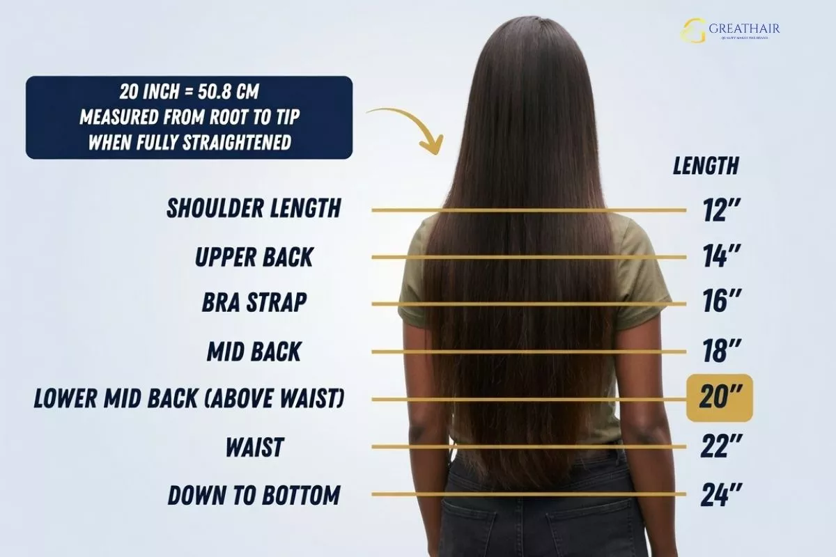 20 Inch Hair Extensions Everything Buyers Need to Know 2 How Long 20 Inch Hair Actually Looks on Different Bodies