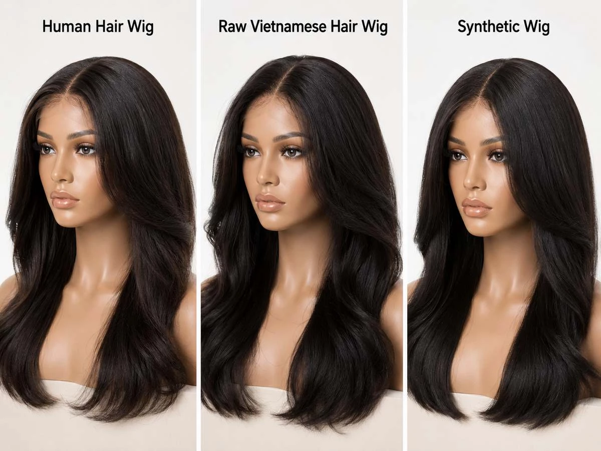 Types of Wigs by Hair Material