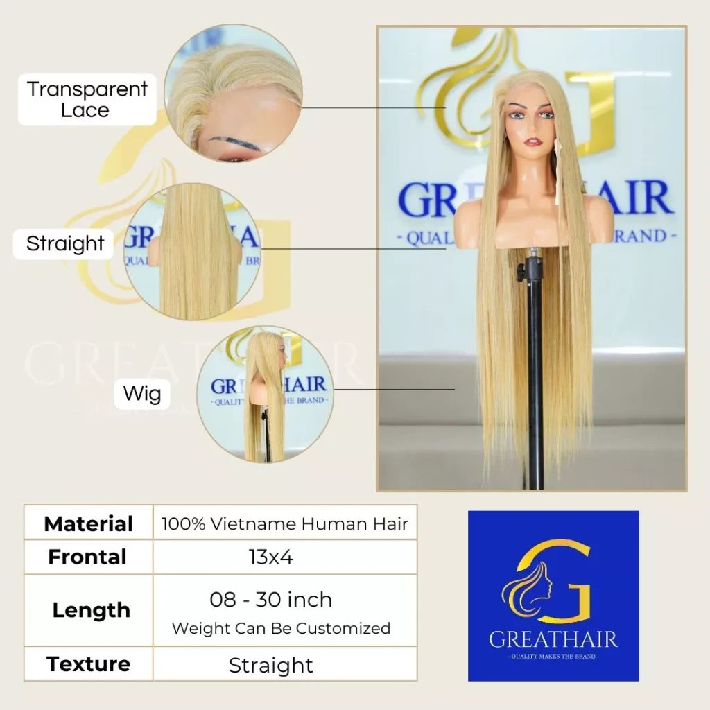 Bone Straight Hd Transparent Lace Wigs Blonde 60/6C 30inches 3 blonde piano hd transparent lace wig 100% human hair