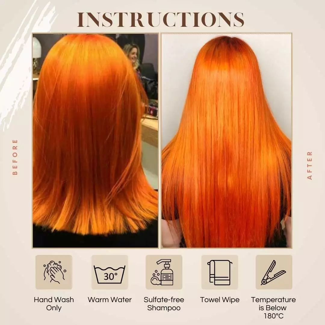 Bone Straight 13x6 Swiss Lace Wig - Orange