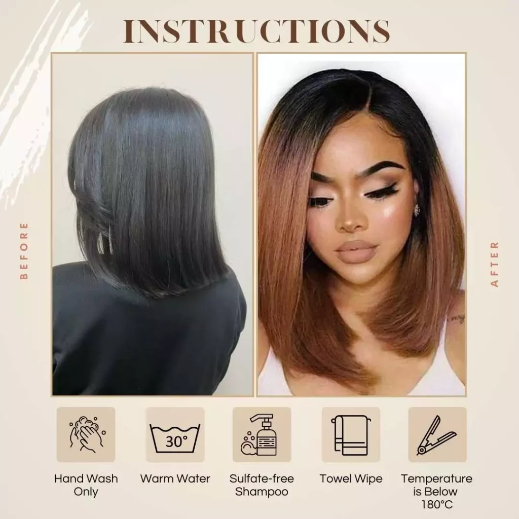 Bone Straight Lace Wig 13x4 - Ombre Black Brown 1 Bone Straight Swiss Lace 13x4 Wig - Ombre Black Brown