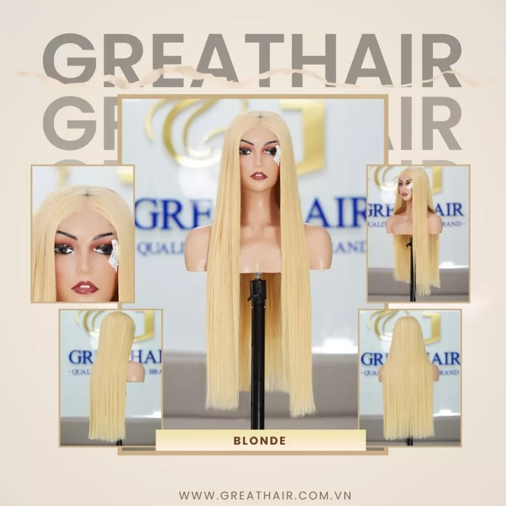 long bone straight hair wig blonde