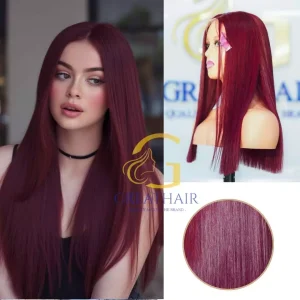 Straight HD Lace Human Hair Wig - Burgundy