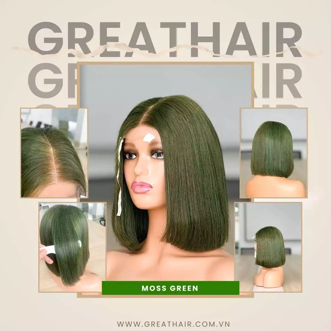 straight-hd-lace-human-hair-wig4 Straight HD Lace Human Hair Wig - Moss Green