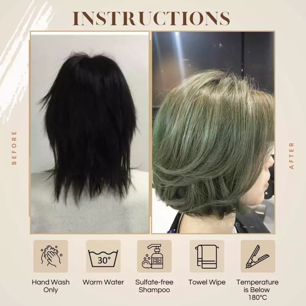 Straight HD Lace Human Hair Wig - Moss Green 2 Essential Care Instructions Human Hair Wig