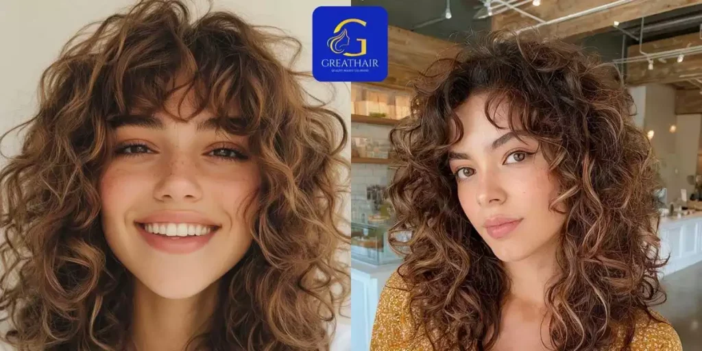 7+ Best Curly Hairstyles for Heart Shaped Faces 20 Curly Shag with Soft Layers