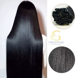 Straight K-tip Extensions Black Hair2
