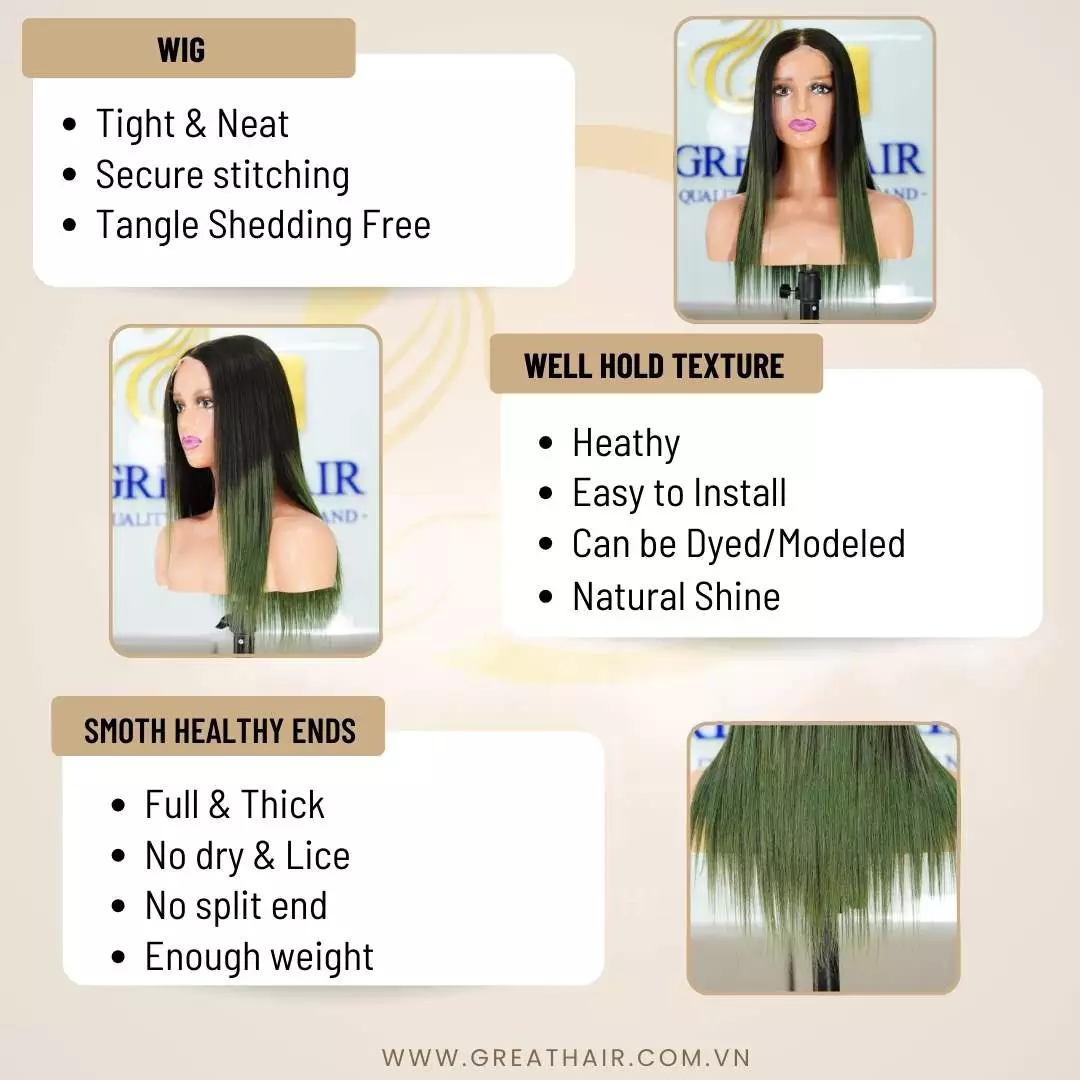 Black Moss Green Ombre Straight 5×5 HD Lace Wigs Human Hair