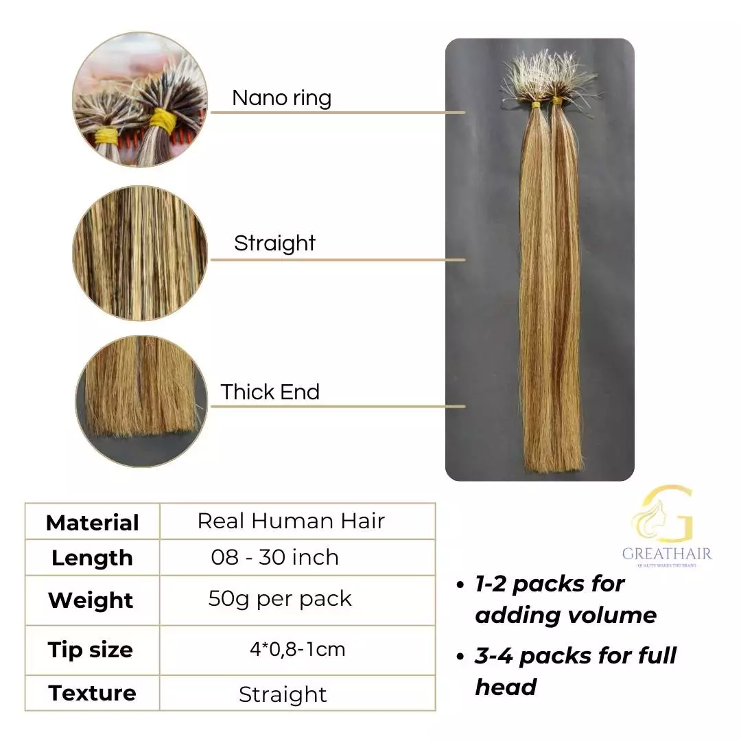 blonde-balayage-plastic-nano-ring-tips1 Blonde Balayage Straight Plastic Nano Ring Tips Extensions