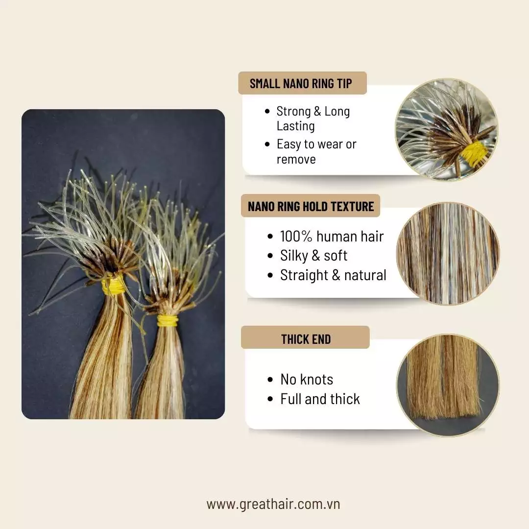 blonde-balayage-plastic-nano-ring-tips2 Blonde Balayage Straight Plastic Nano Ring Tips Hair Extensions