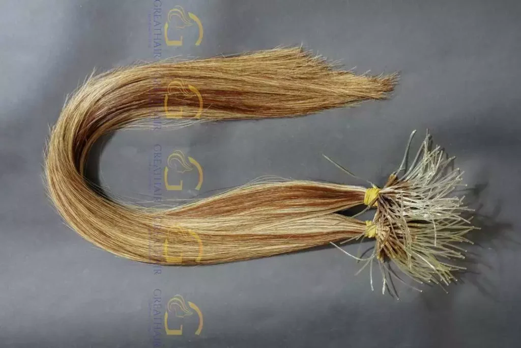 Blonde Balayage Straight Plastic Nano Ring Tips Extensions 1 Blonde Balayage Straight Plastic Nano Ring Tips Extensions