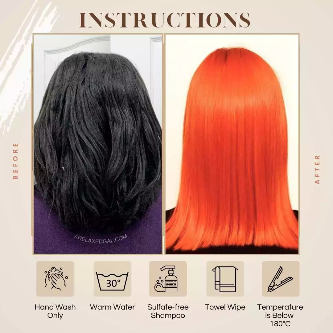 hd-lace-bone-straight-human-hair-wig-orange4 5×5 HD Lace Bone Straight Human Hair Wig – Orange