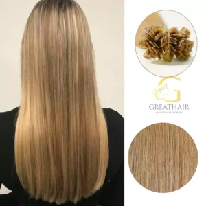 Natural Light Brown (6B) Straight K-tip Extensions