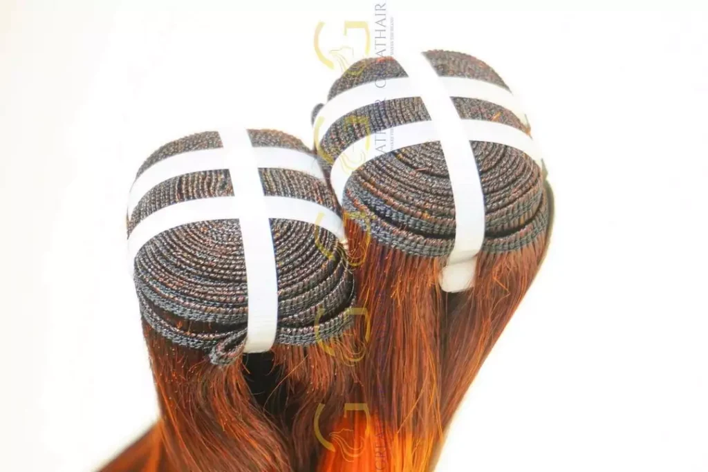 Orange Brown Piano Straight Human Hair Weft Bundles 1 Orange Brown Piano Straight Human Hair Weft Bundles