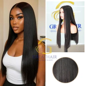 SDD Bone Straight Human Hair Wig β Natural Black 1B