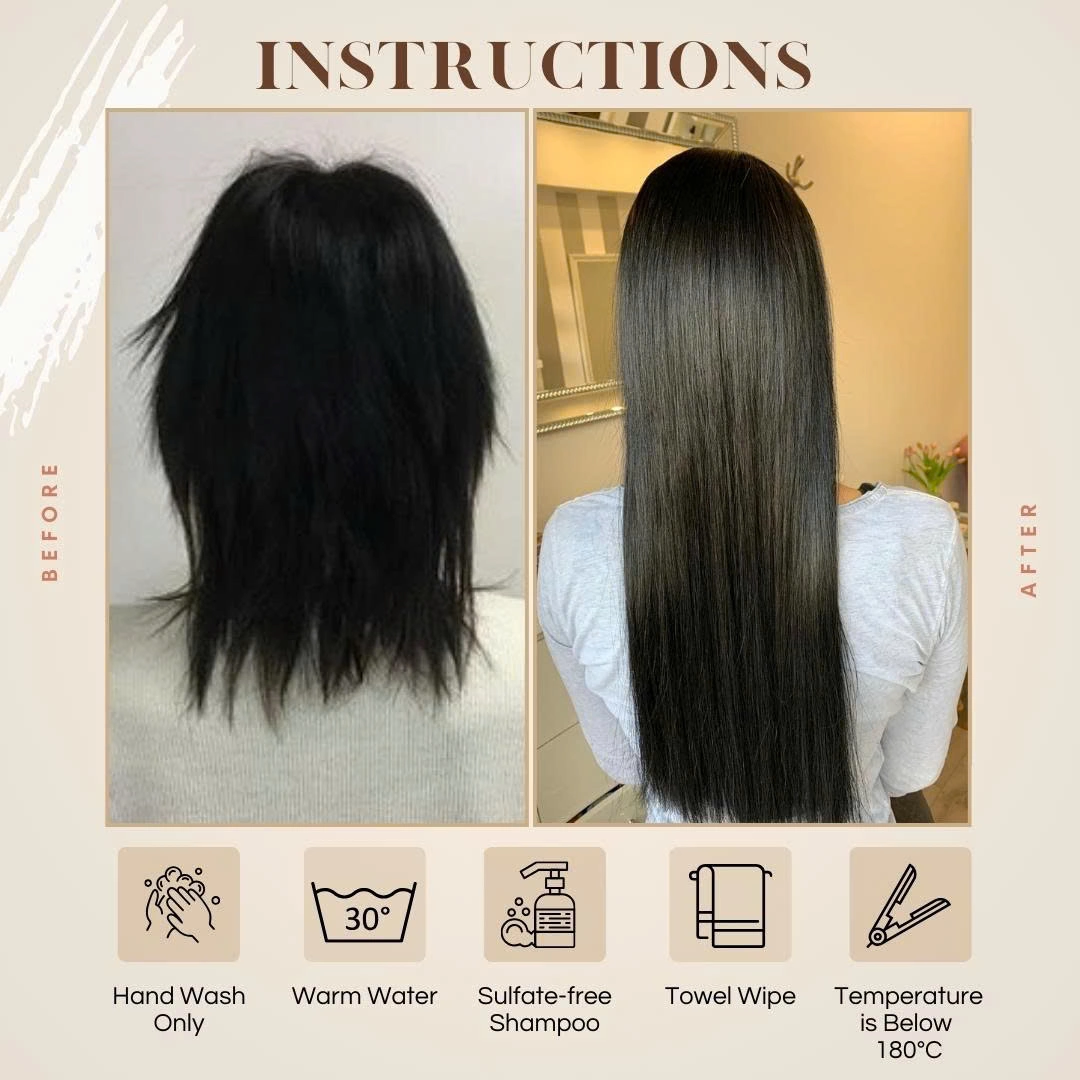 SDD Bone Straight Human Hair Wig – Natural Black 1B